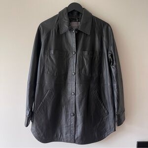 OVERSIZED SOFT LAMB LEATHER BLACK JACKET